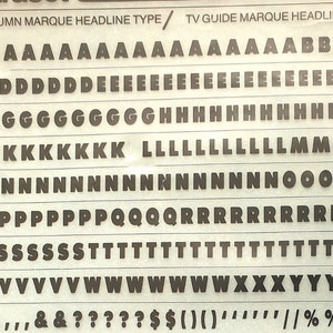 TIPO DE TITULAR / Campaña NBC 1984 / Letraset Transferencias especiales de letras/números vintage con letras instantáneas (elija el tamaño de fuente)