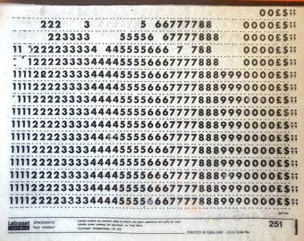 FUTURA BOLD NUMBERS (60pt/48pt/24pt/20pt) レトラセット/メカノルマ