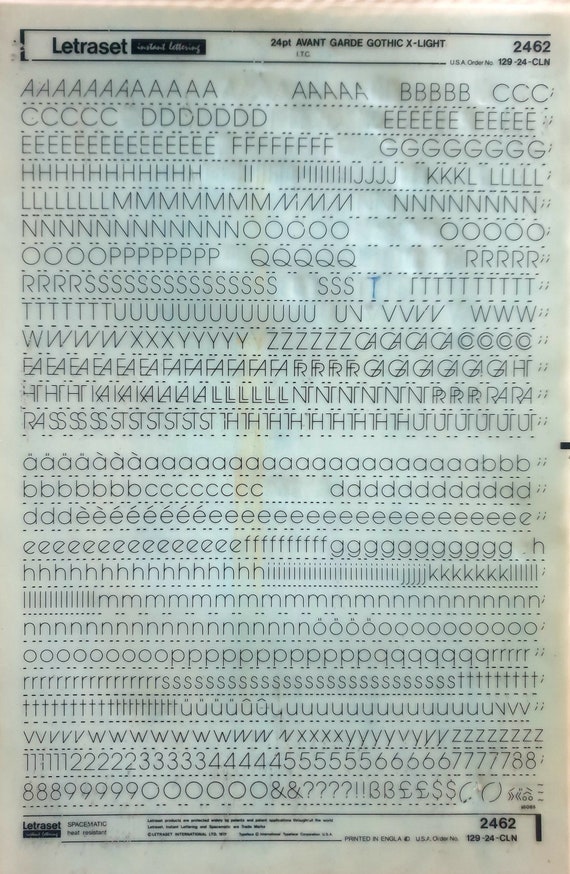 邦楽 LETTERS UNIVERS 55 (48pt/60pt/72pt) Mecanorma Vintage Instant Rub on
