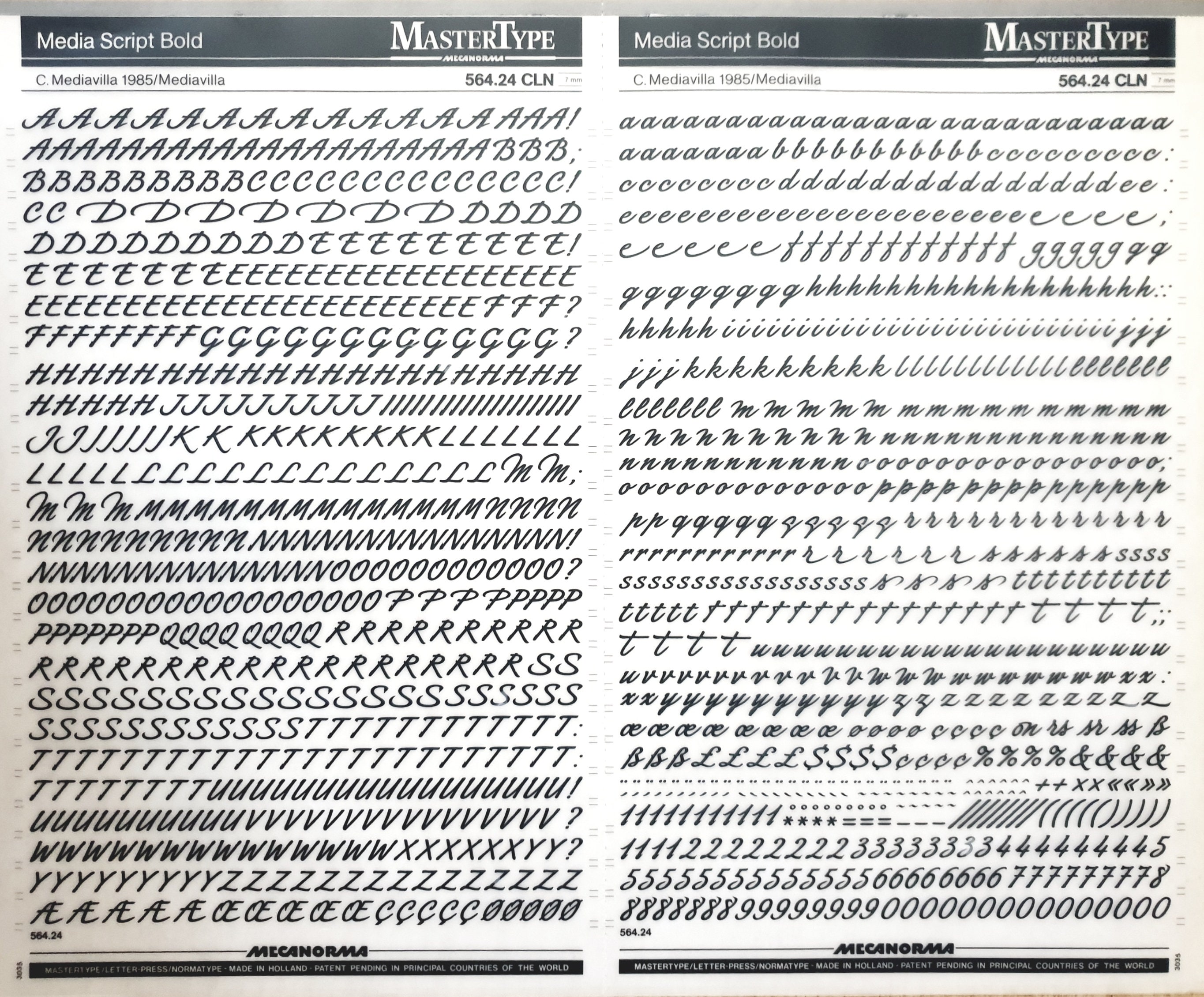 MEDIA SCRIPT BOLD (24pt/48pt/60pt/72pt) Mecanorma Dry Rub on Letter ...