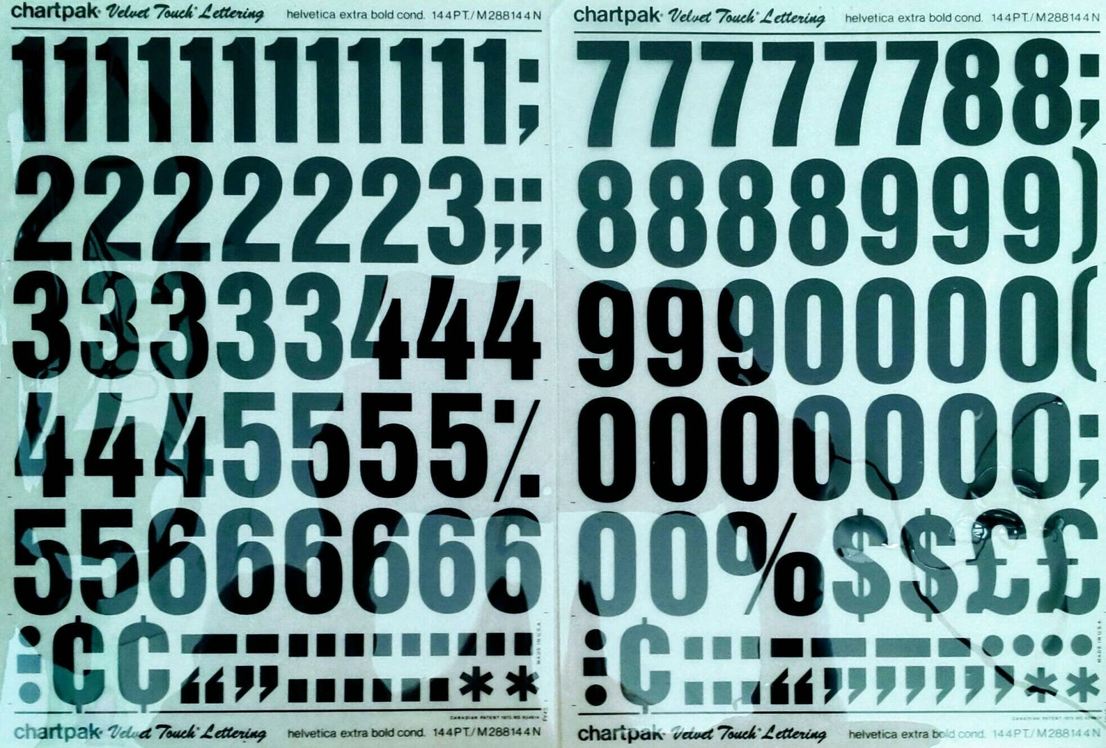 HELVETICA EXTRA BOLD Condensed Numbers Chartpak Numerals Dry Etsy