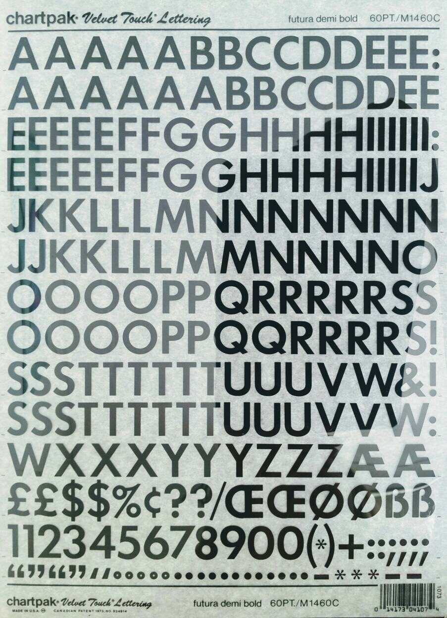 FUTURA DEMI BOLD Chartpak Vintage Letter/number Dry Rub on Etsy