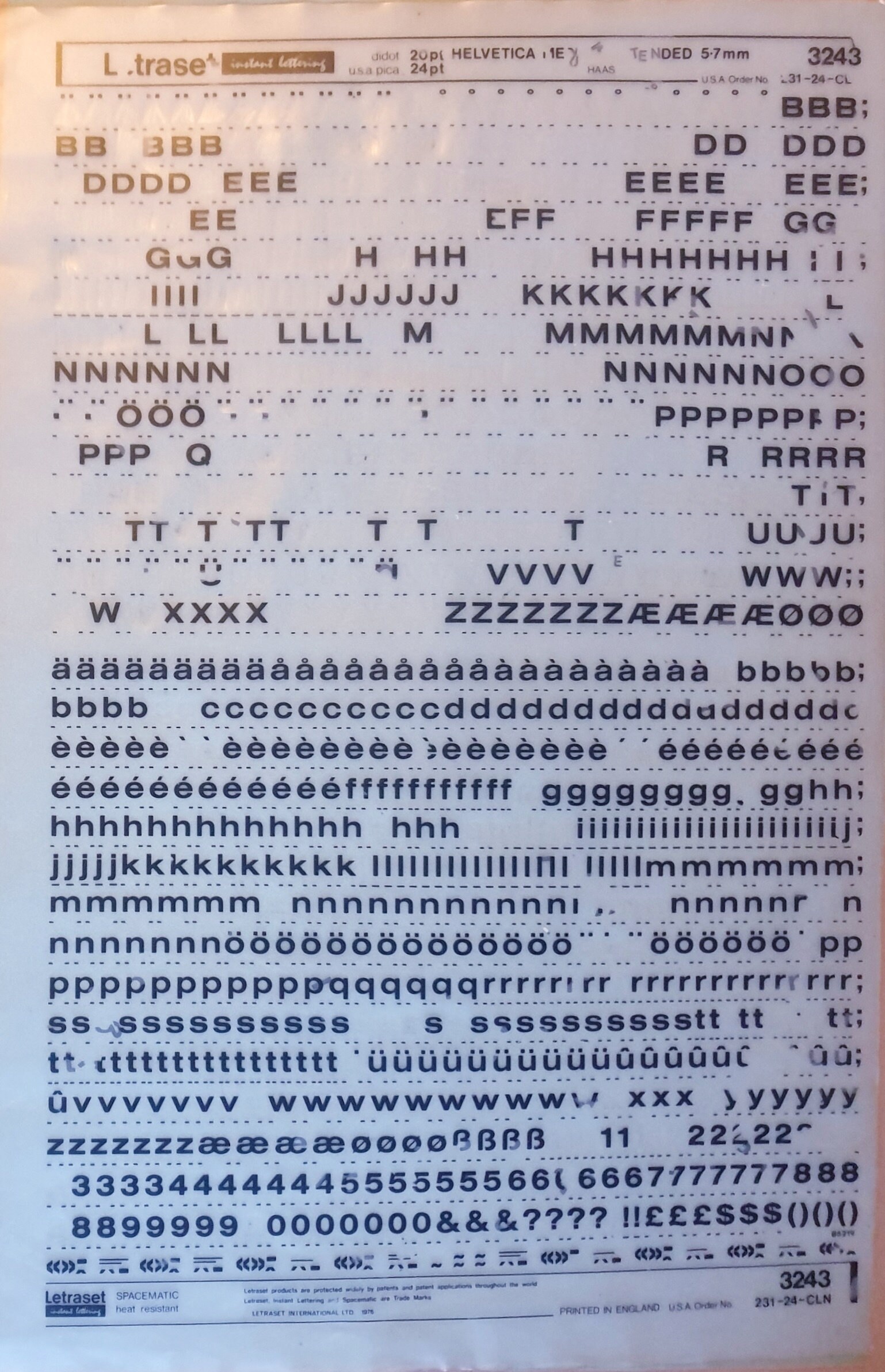 HELVETICA MEDIUM EXTENDED (48pt/42pt/36pt/20pt) レトラセット