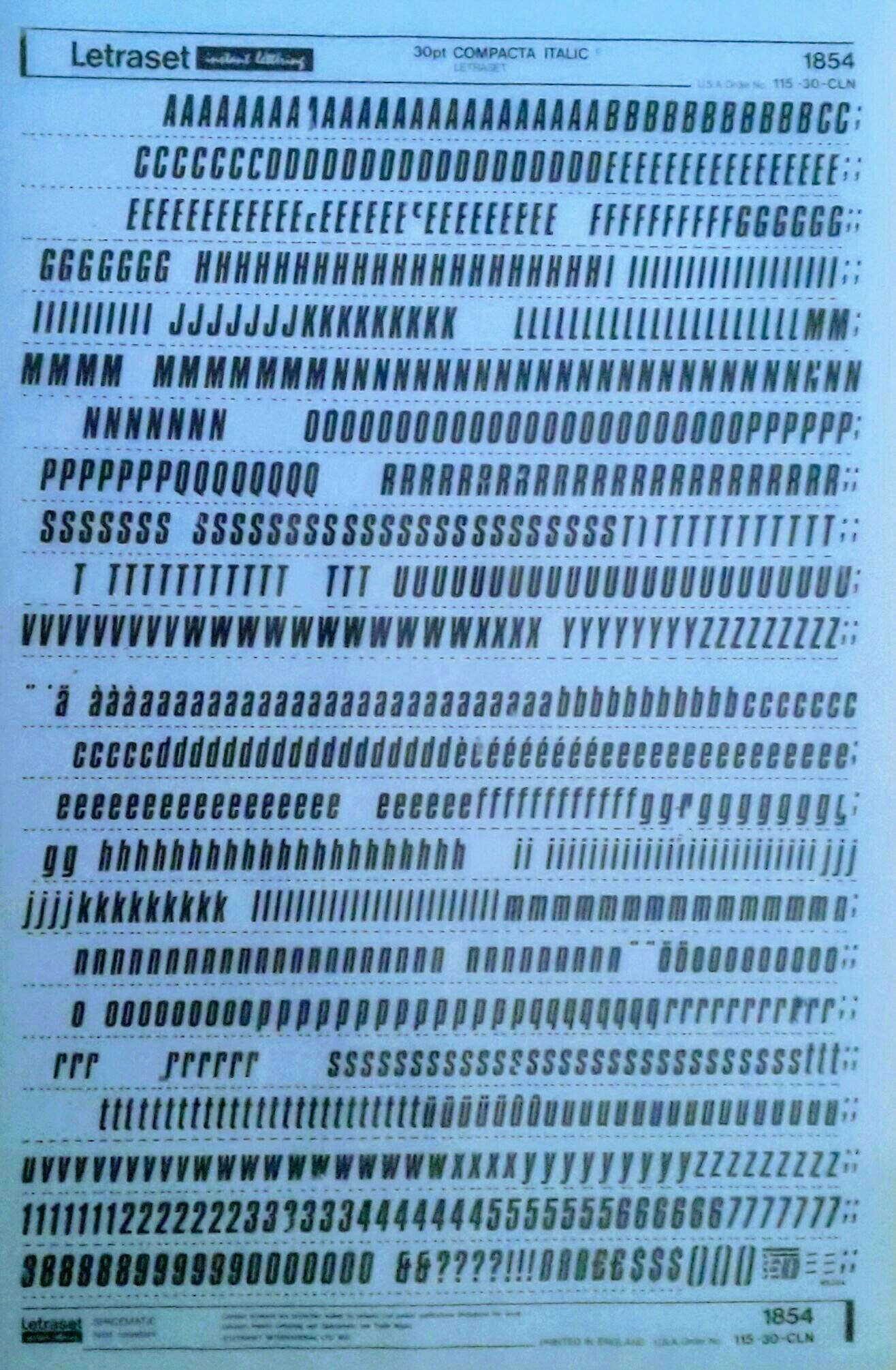 Pack Rare De Feuilles Letraset COMPACTA - Transferts Secs Vintage Pour Scrapbooking Et Graphisme - Neuf
