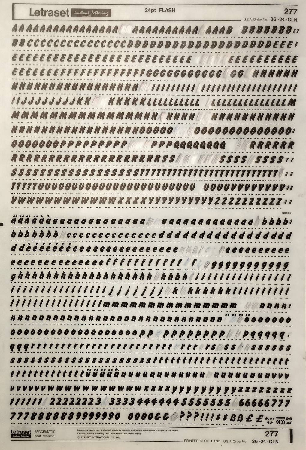 Letraset rub on letter/number transfers 36-24pt choose font size White OLD ENGLISH