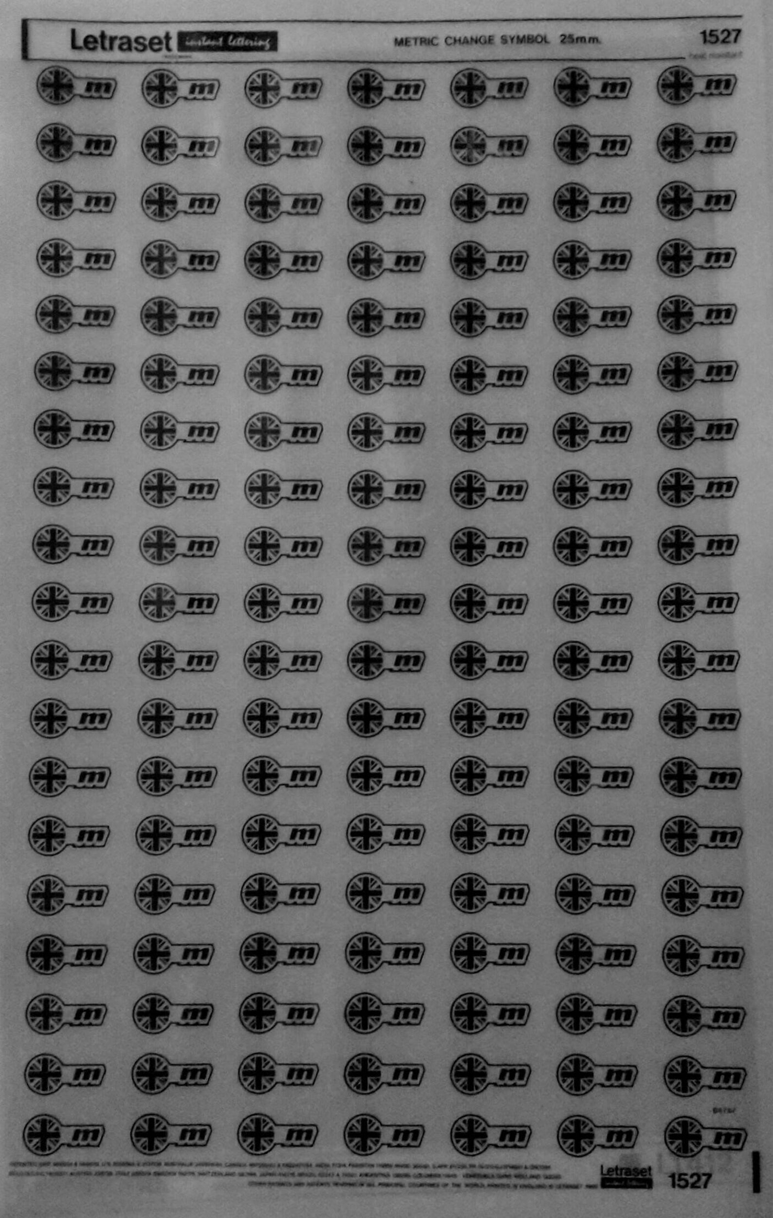 METRIC CHANGE SYMBOLS Letraset Vintage Rub on Transfer Symbols choose