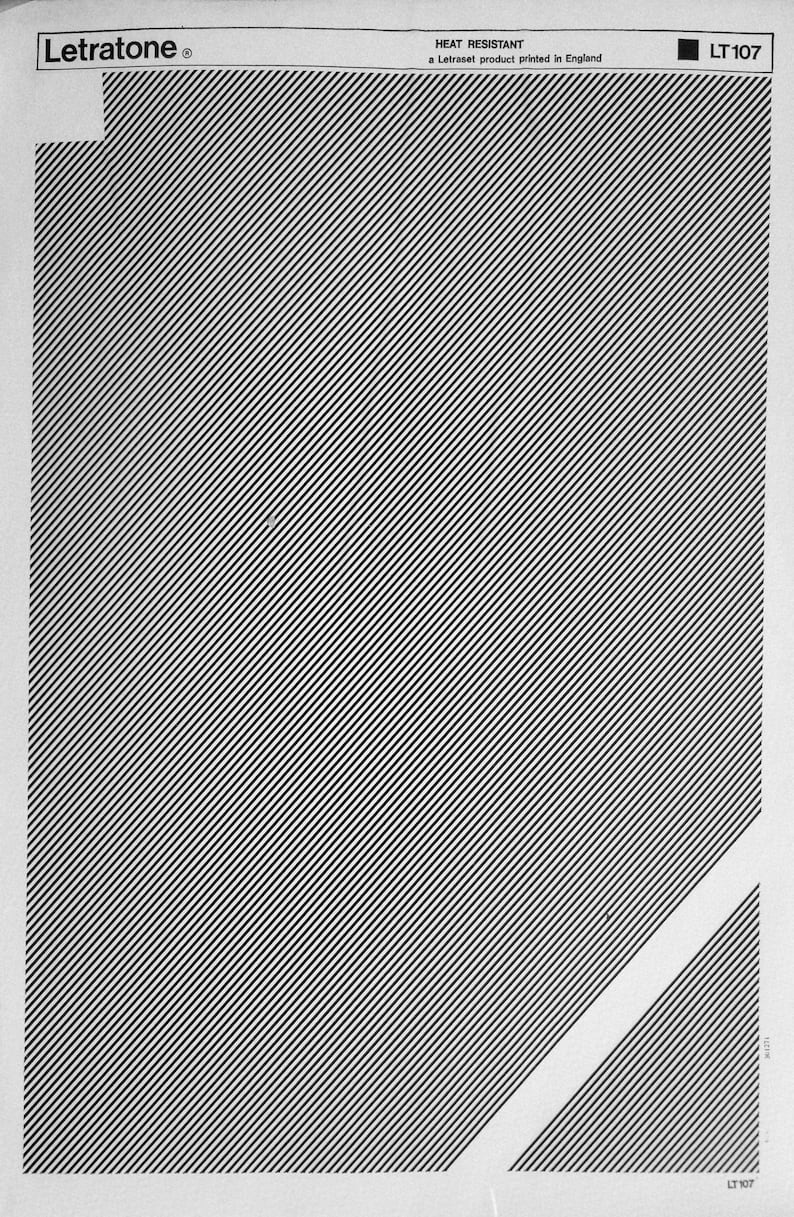 DIAGONAL LINES / STRIPES Screentone - Letraset Letratone Adhesive ...