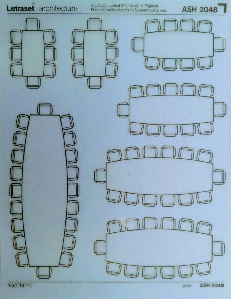 Table Plan Overhead OVERHEAD FURNITURE Picture Rub Ons tables/chairs/etc Small - Etsy