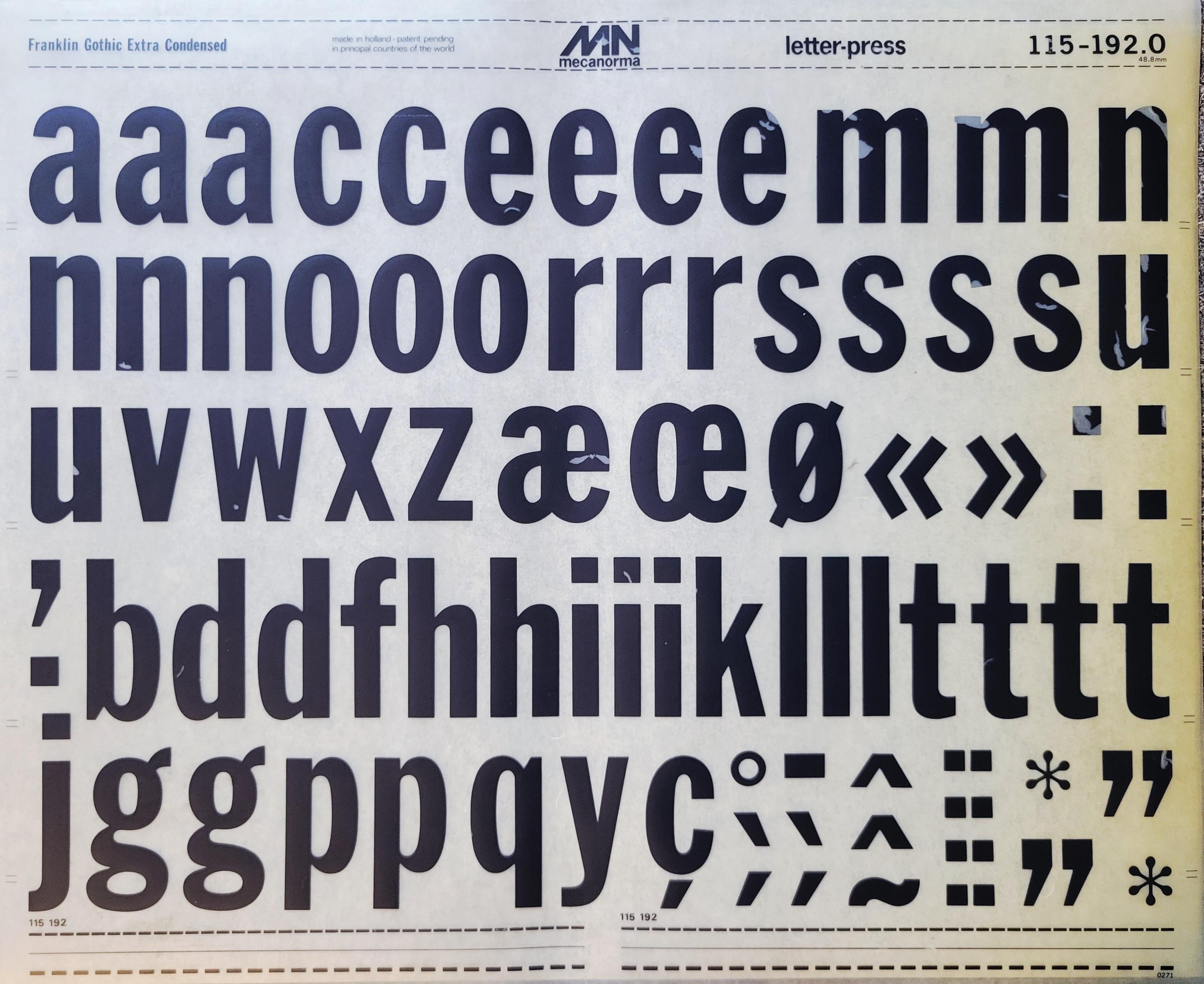 FRANKLIN GOTHIC EXTRA Condensed (192pt/144pt/120pt/84pt/72pt/60pt