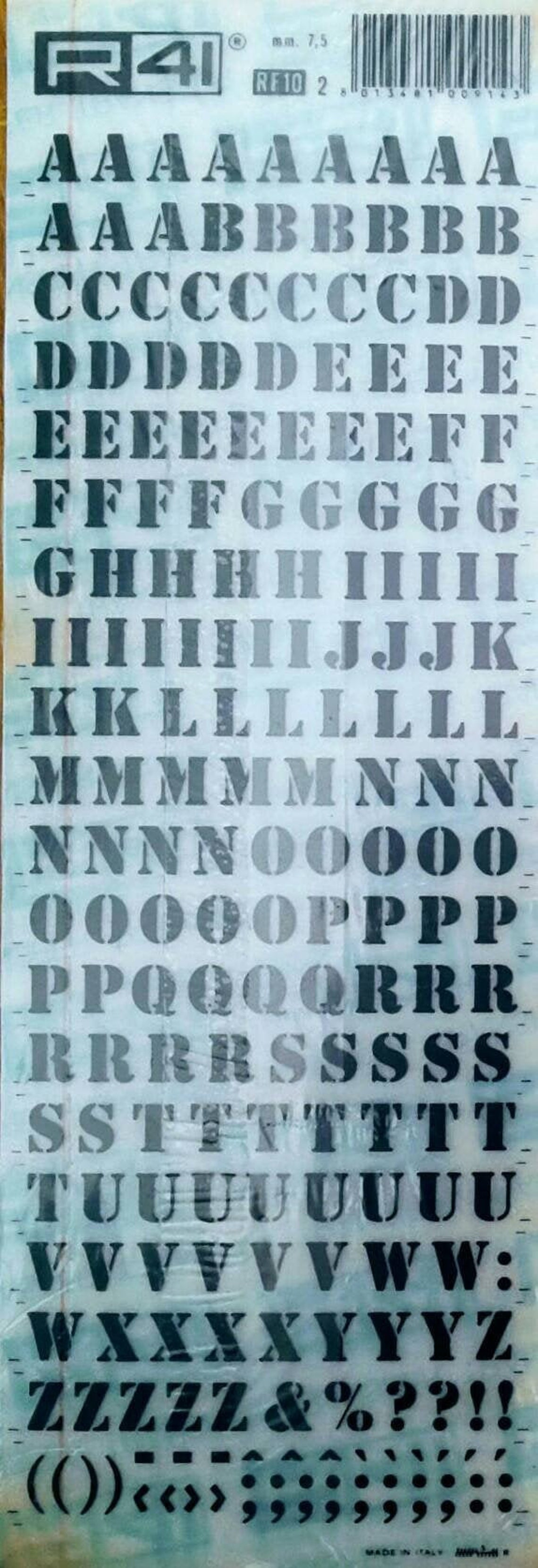 STENCIL Letter Transfers R41 Dry Rub on Letter Transfers Etsy