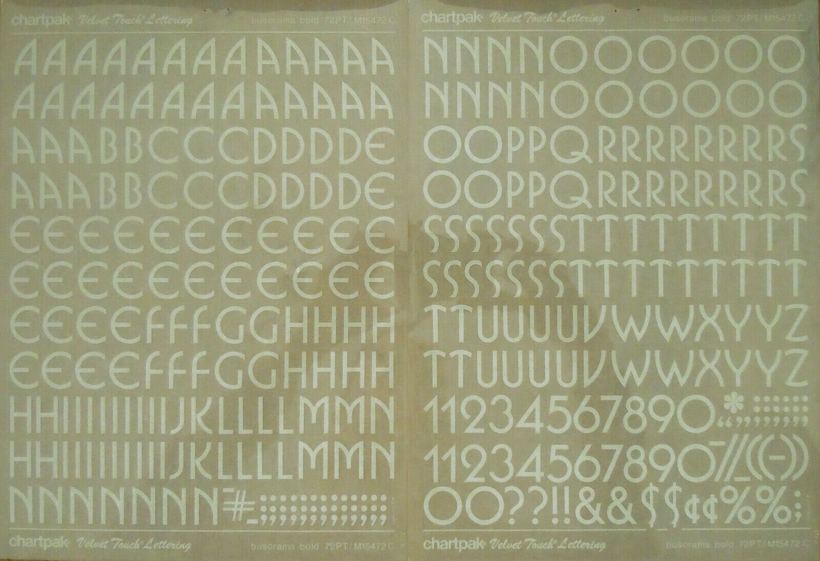 BUSORAMA BOLD White Chartpak Letter/number Dry Rub on Transfers Etsy