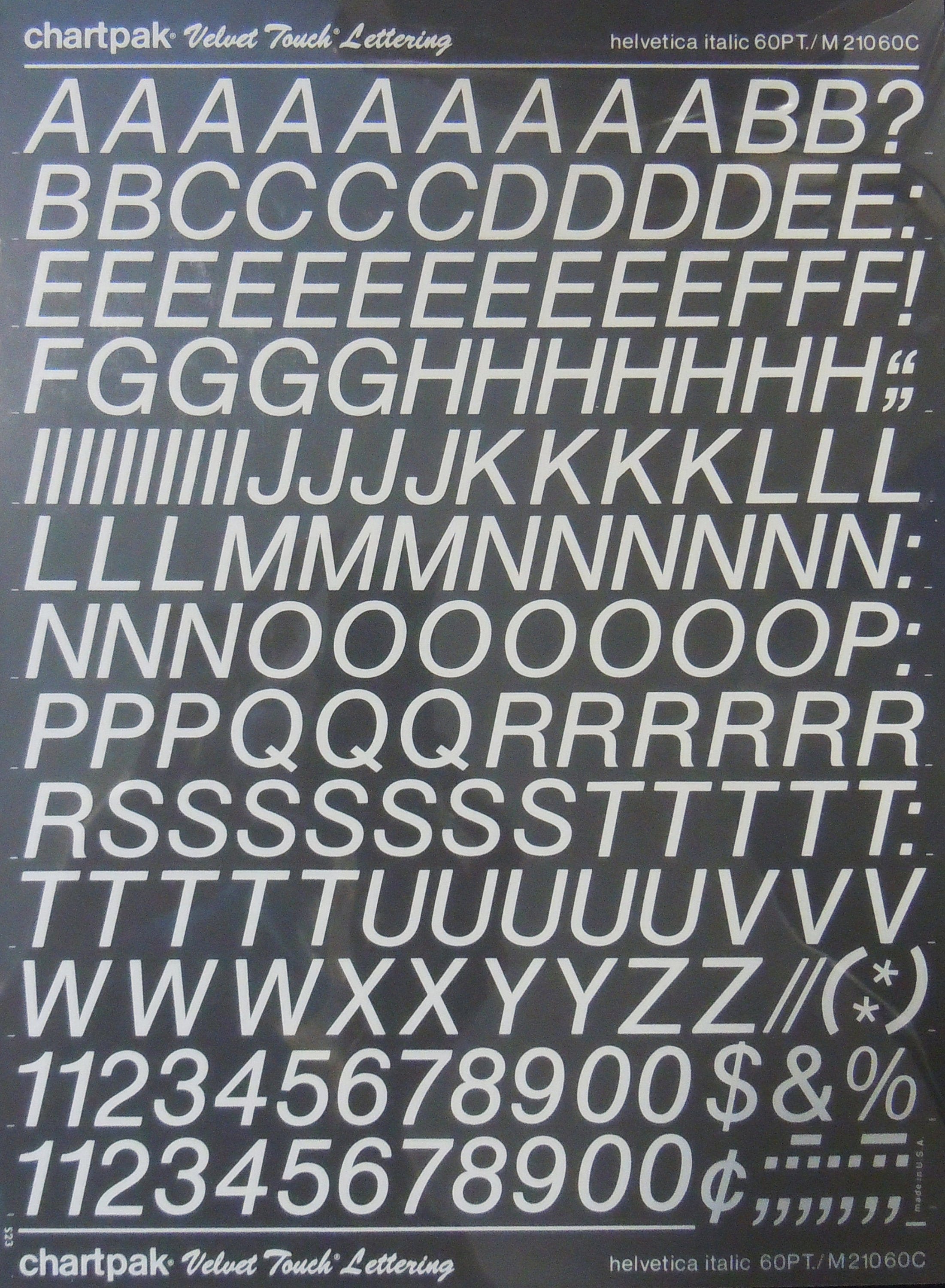 HELVETICA ITALIC White Chartpak Letter/number Dry Rub on Etsy UK