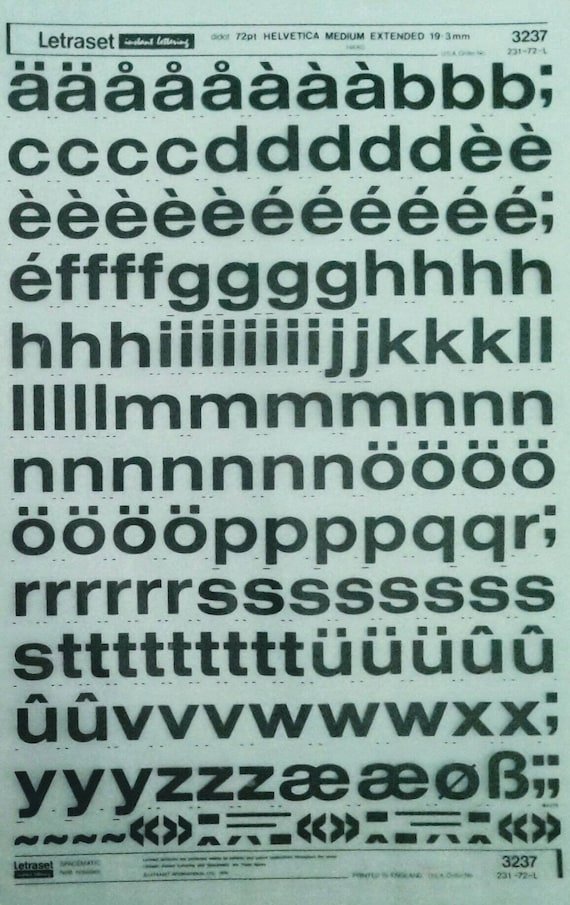 HELVETICA MEDIUM EXTENDED (48pt/42pt/36pt/20pt) レトラセット