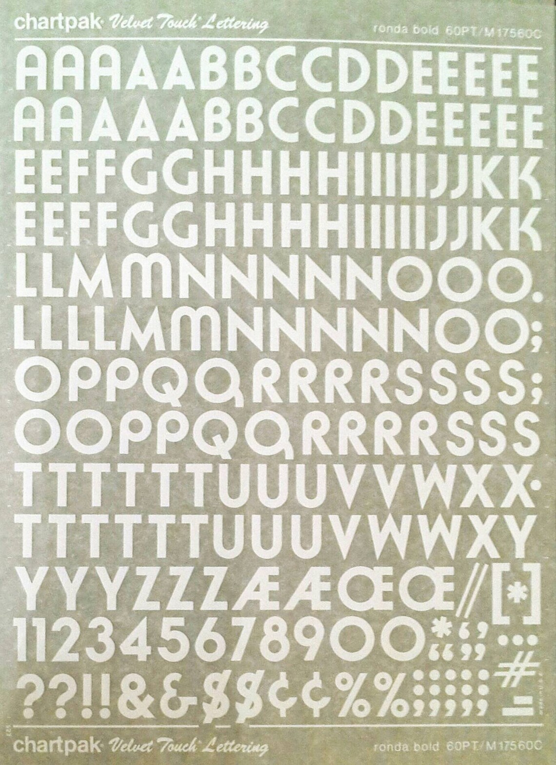 RONDA BOLD White Chartpak letter/number dry rub on transfers Etsy