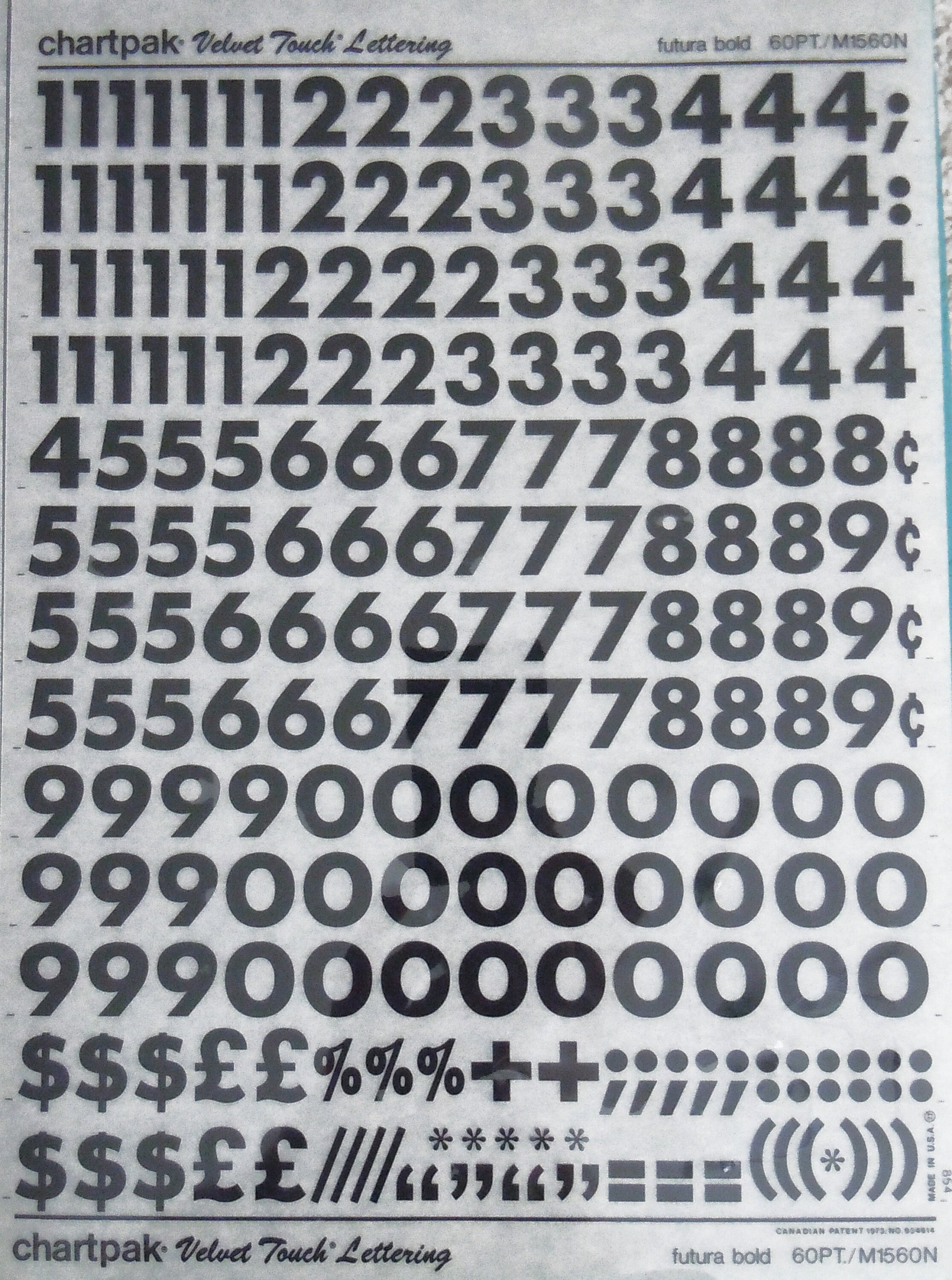 FUTURA Bold NUMBERS Chartpak Instant Dry Numeral Transfers Etsy