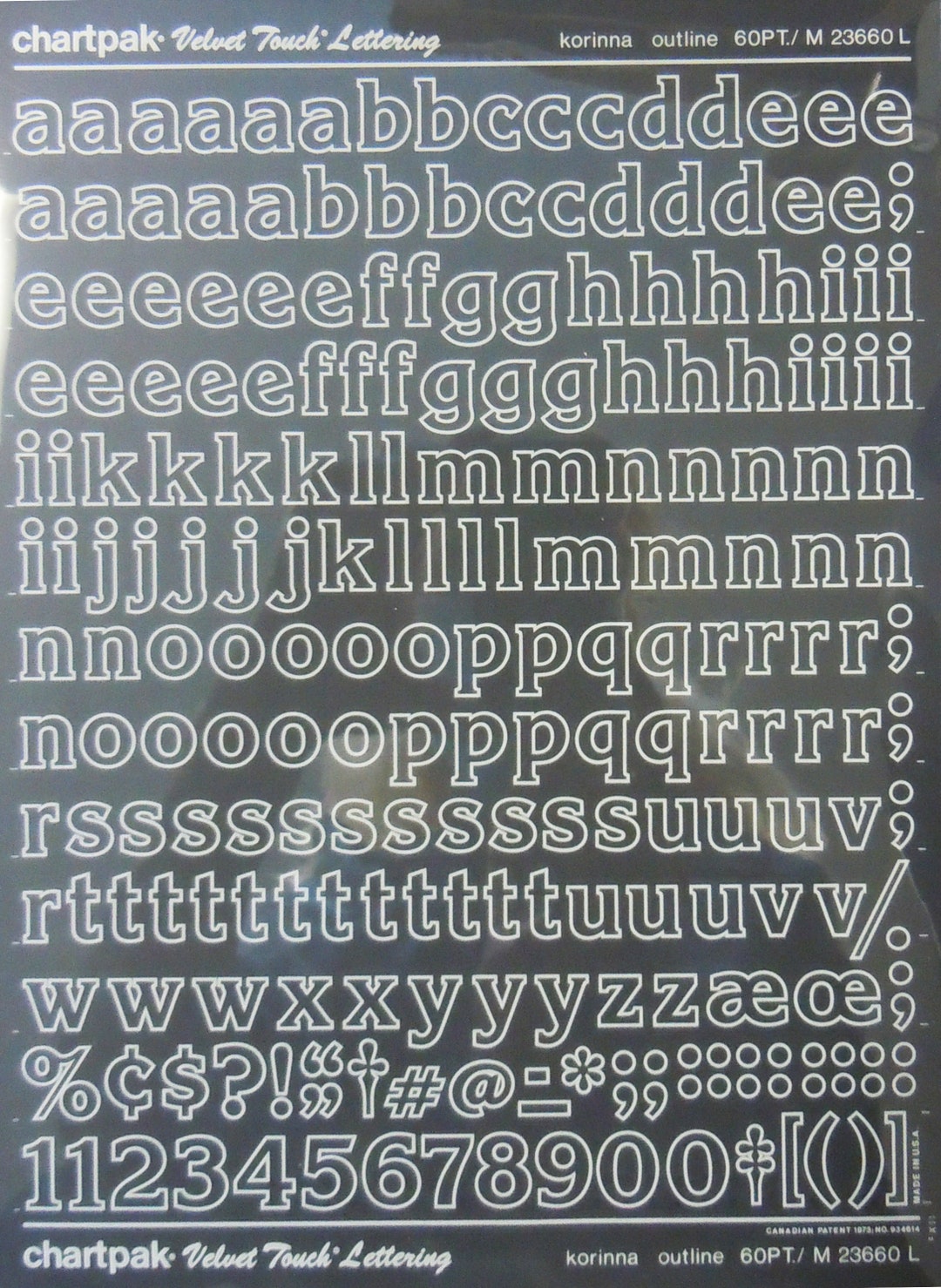 KORINNA OUTLINE White Chartpak Letter/number Dry Rub on Etsy