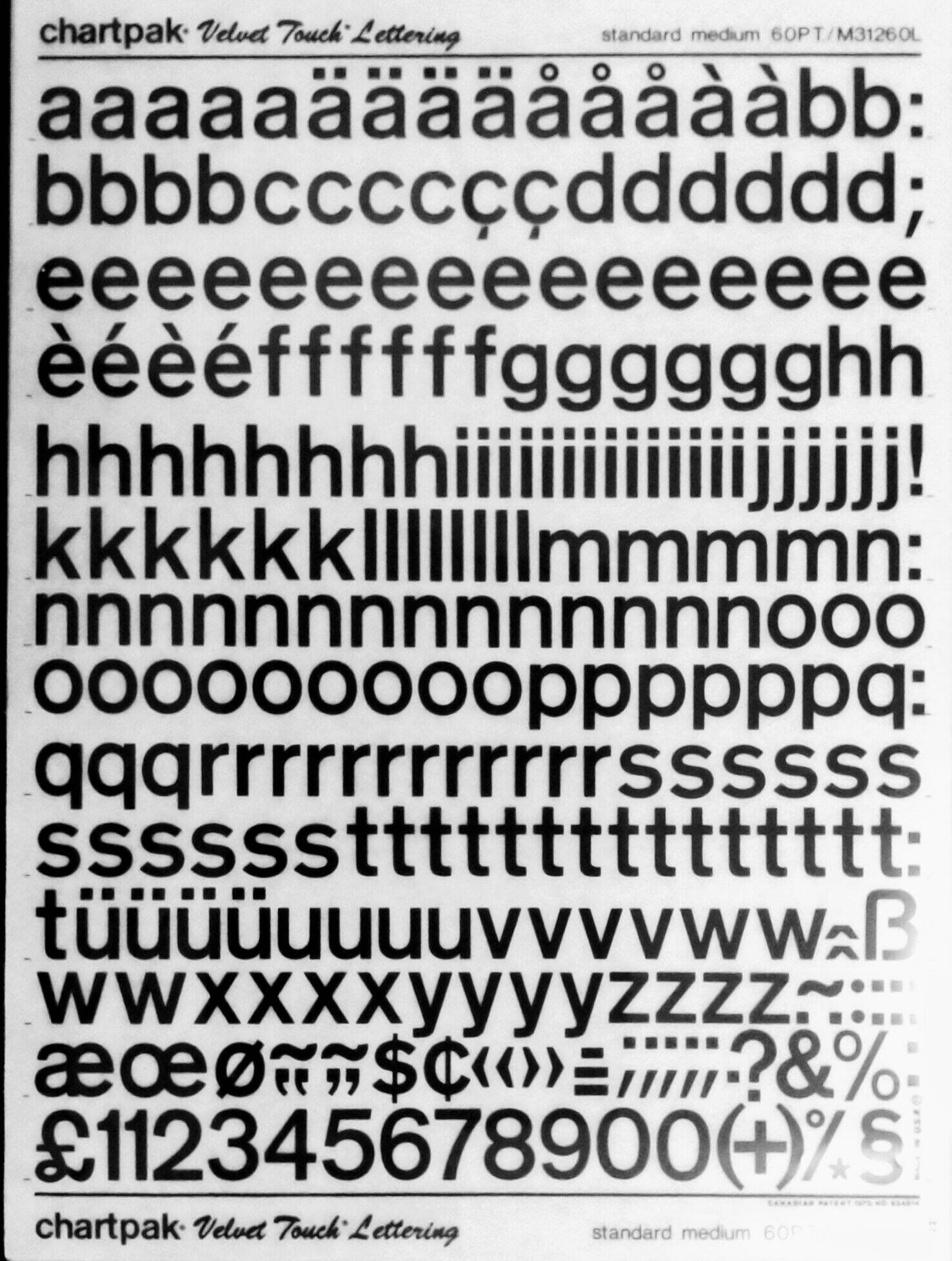 Chartpak Lettering Transfer STANDARD MEDIUM - Chartpak Letter/number Vintage Dry Rub on Transfers ...