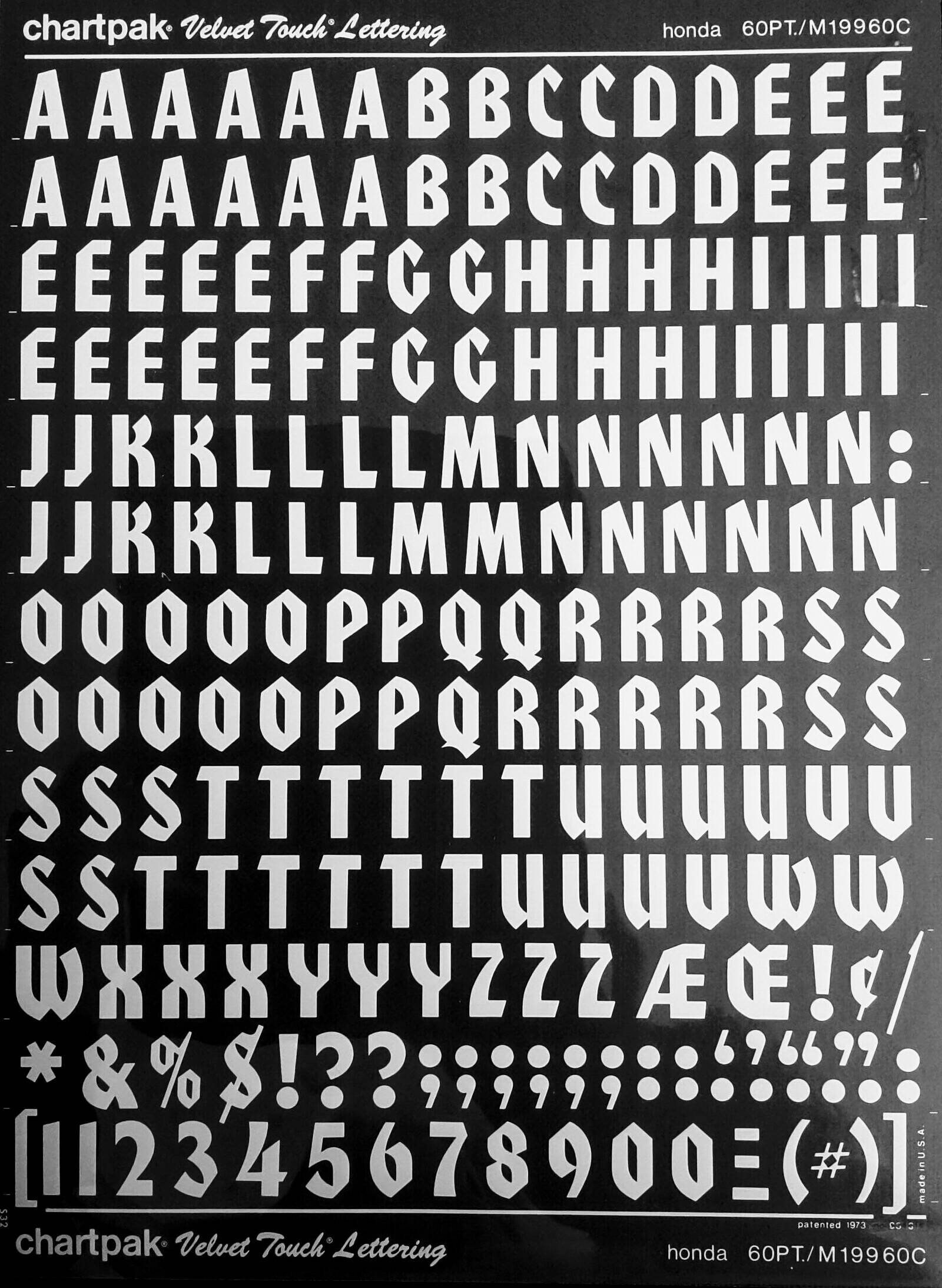 HONDA White Chartpak Letter/number Dry Rub on Transfers ref Etsy