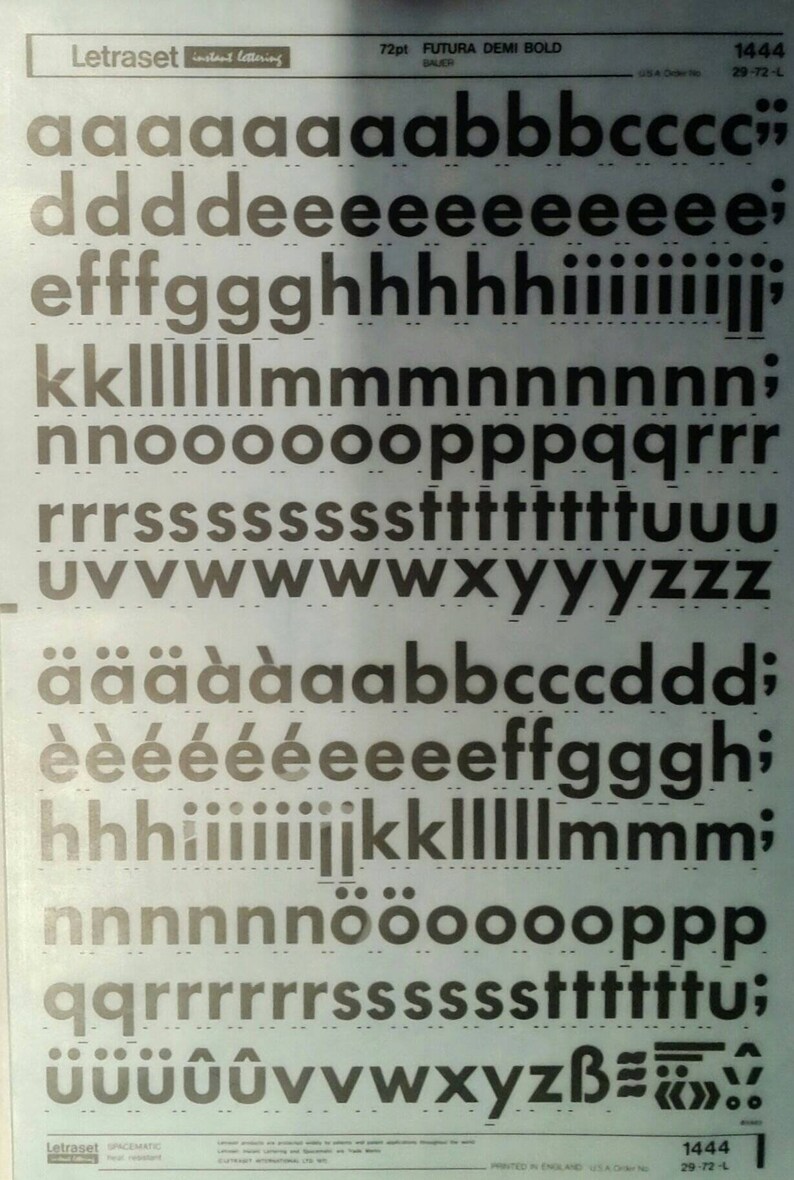 FUTURA DEMI BOLD Letraset Vintage Rub On Letter number Etsy futura-demi-bold-letraset-vintage-rub-on-letter-number-etsy