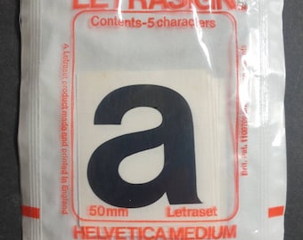 LETRASIGN LOWERCASE LETTERING 50mm Letraset Letrasign vintage self adhesive vinyl letter stickers sets