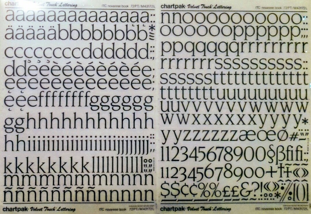 NOVARESE BOOK Chartpak Letter/number Vintage Dry Rub on Transfers ref