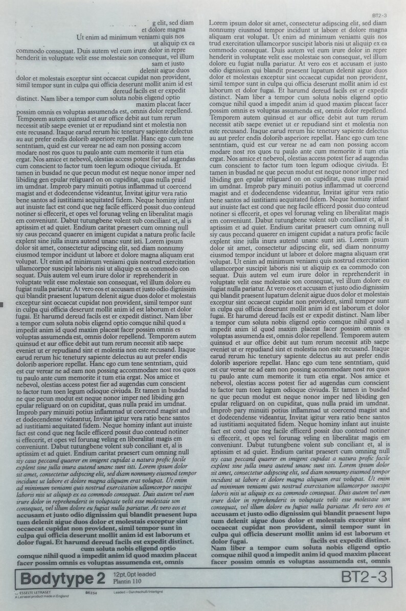 May include: A page from a book with columns of text in a serif font. The text is in black ink on a white background. The page has a title and a footer with the text "Bodytype 2".
