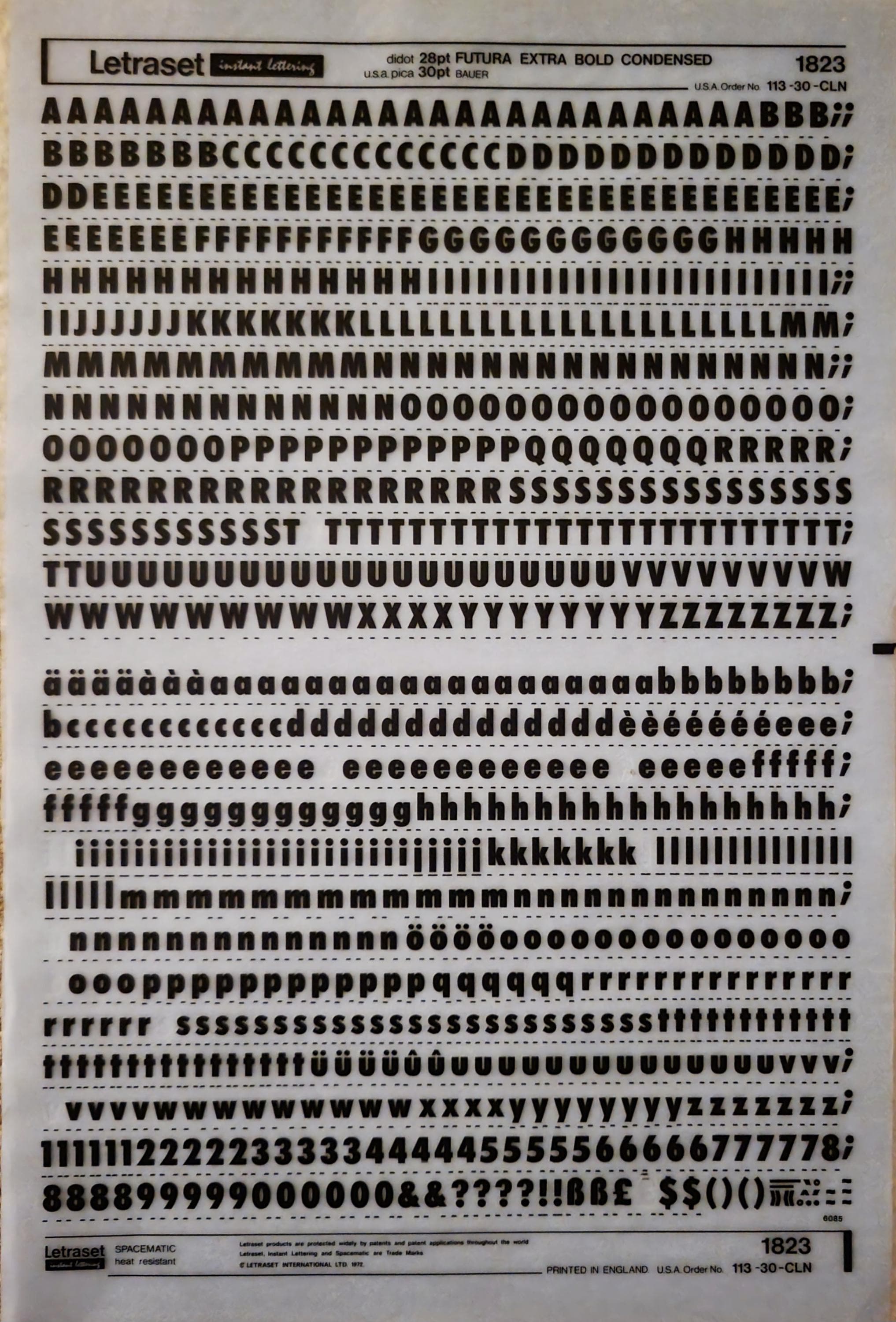 FUTURA EXTRA BOLD Condensed (72pt/60pt/48pt/42pt/36pt/28pt/24pt