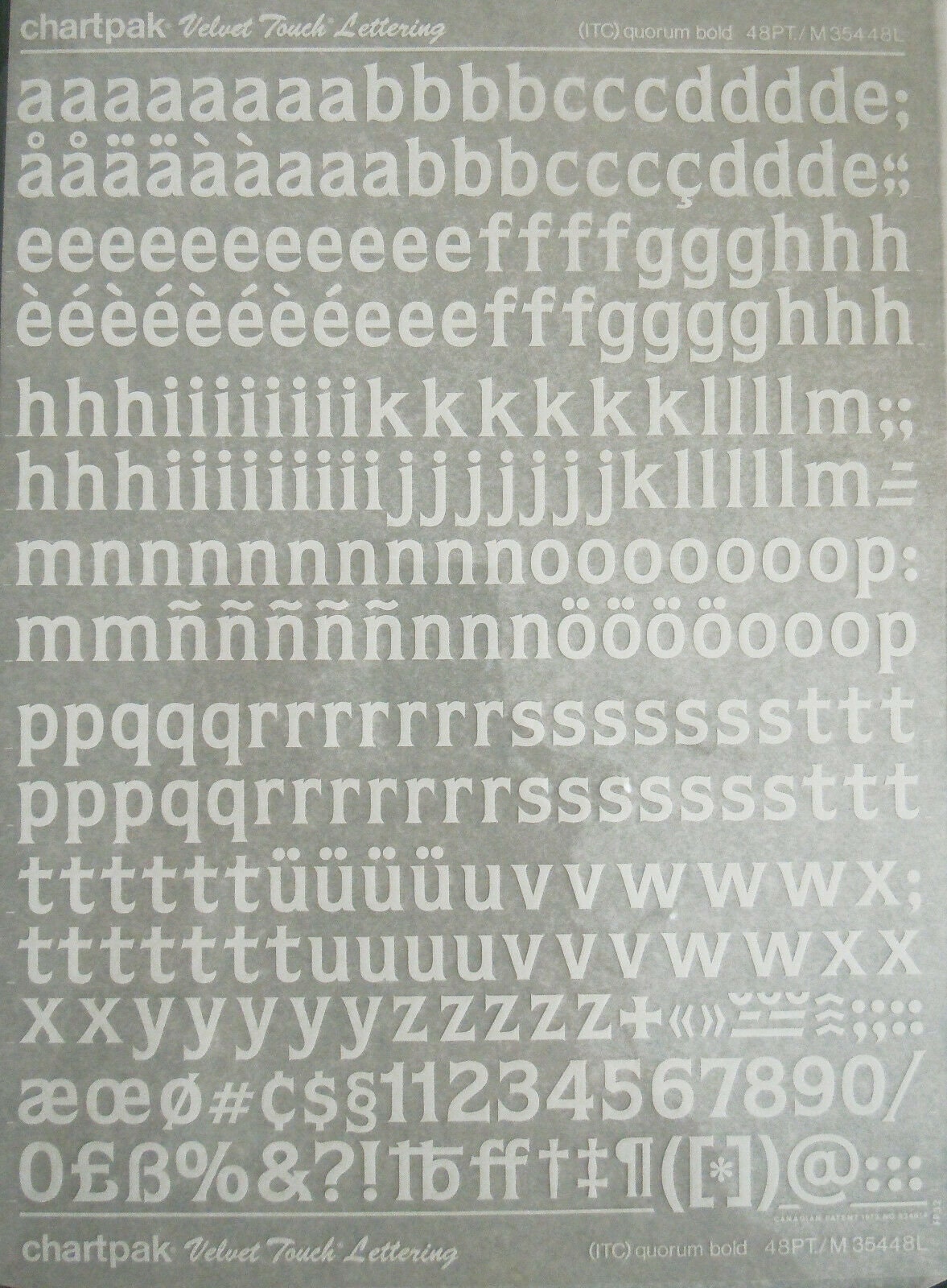 QUORUM BOLD White vintage Chartpak letter/number dry rub on Etsy