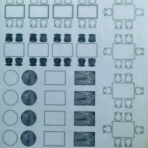 FURNITURE Picture transfer rub ons small Mecanorma architecture vintage rub on transfer pictures