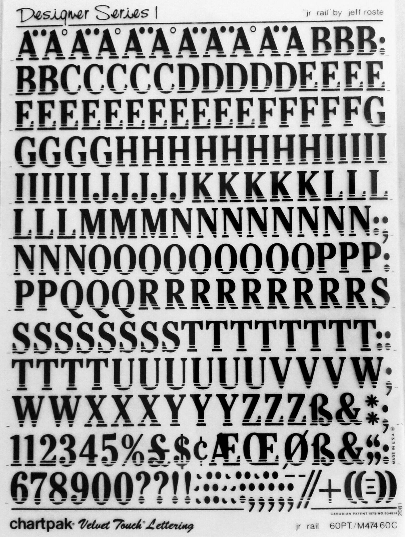 JR RAIL Chartpak Designer Series Rub on Dry Letter Etsy