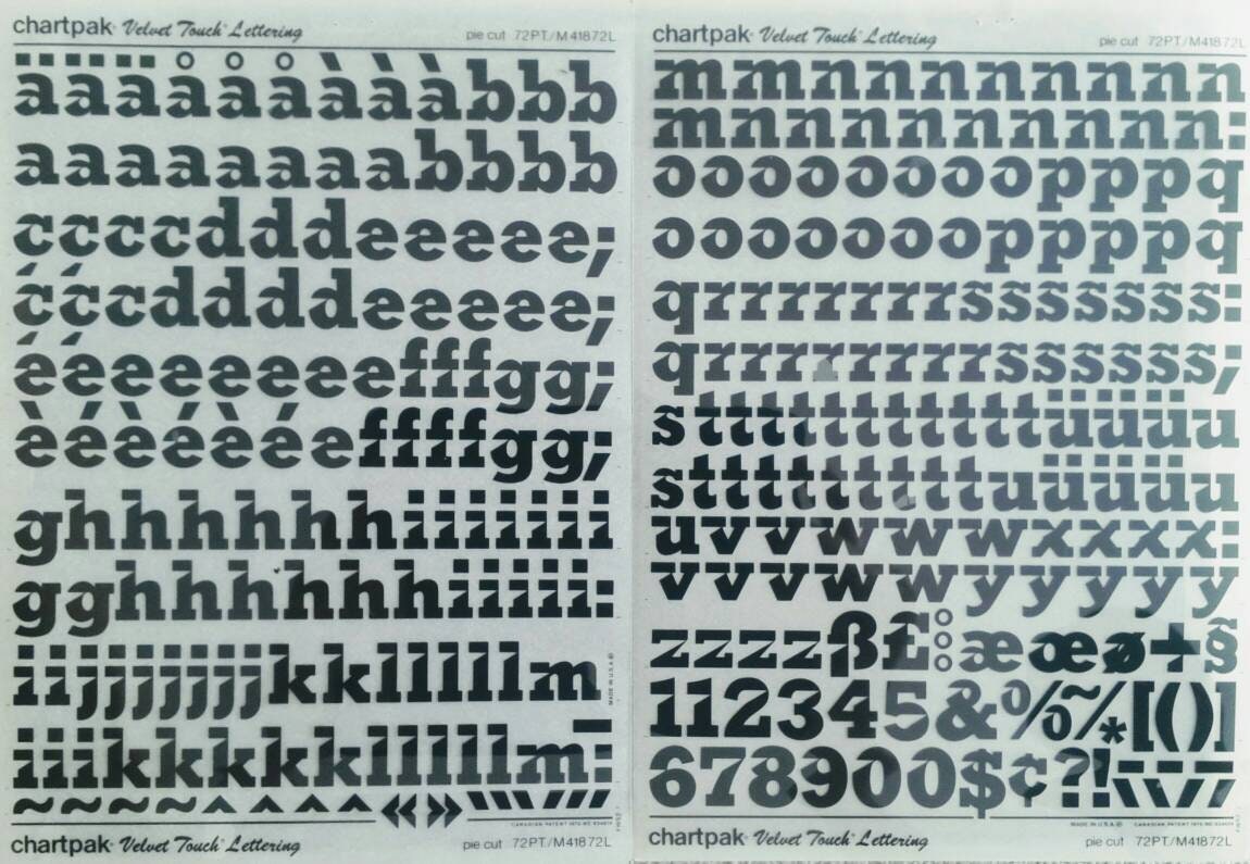 PIE CUT Chartpak Vintage Letter/number Dry Rub on Transfers Etsy