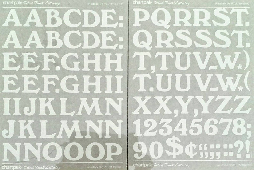 WINDSOR White Chartpak Vintage Letter/number Dry Rub on Etsy