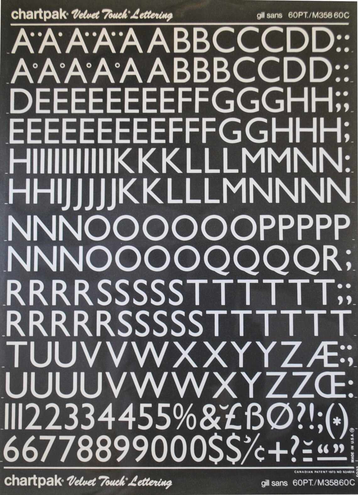 GILL SANS White Chartpak letter/number dry rub on transfers Etsy