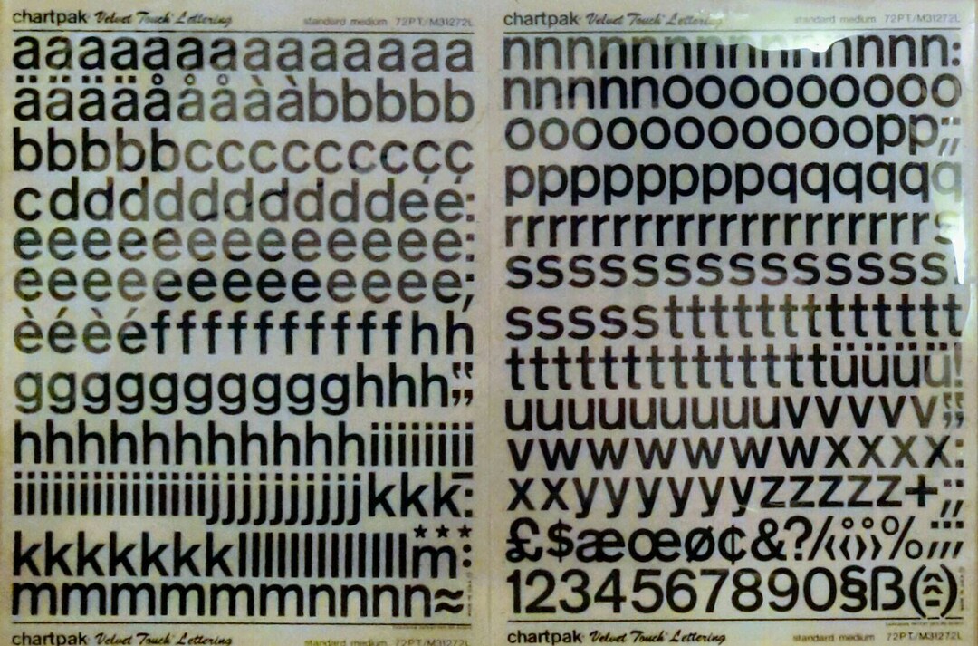 STANDARD MEDIUM Chartpak Letter/number Vintage Dry Rub on Etsy