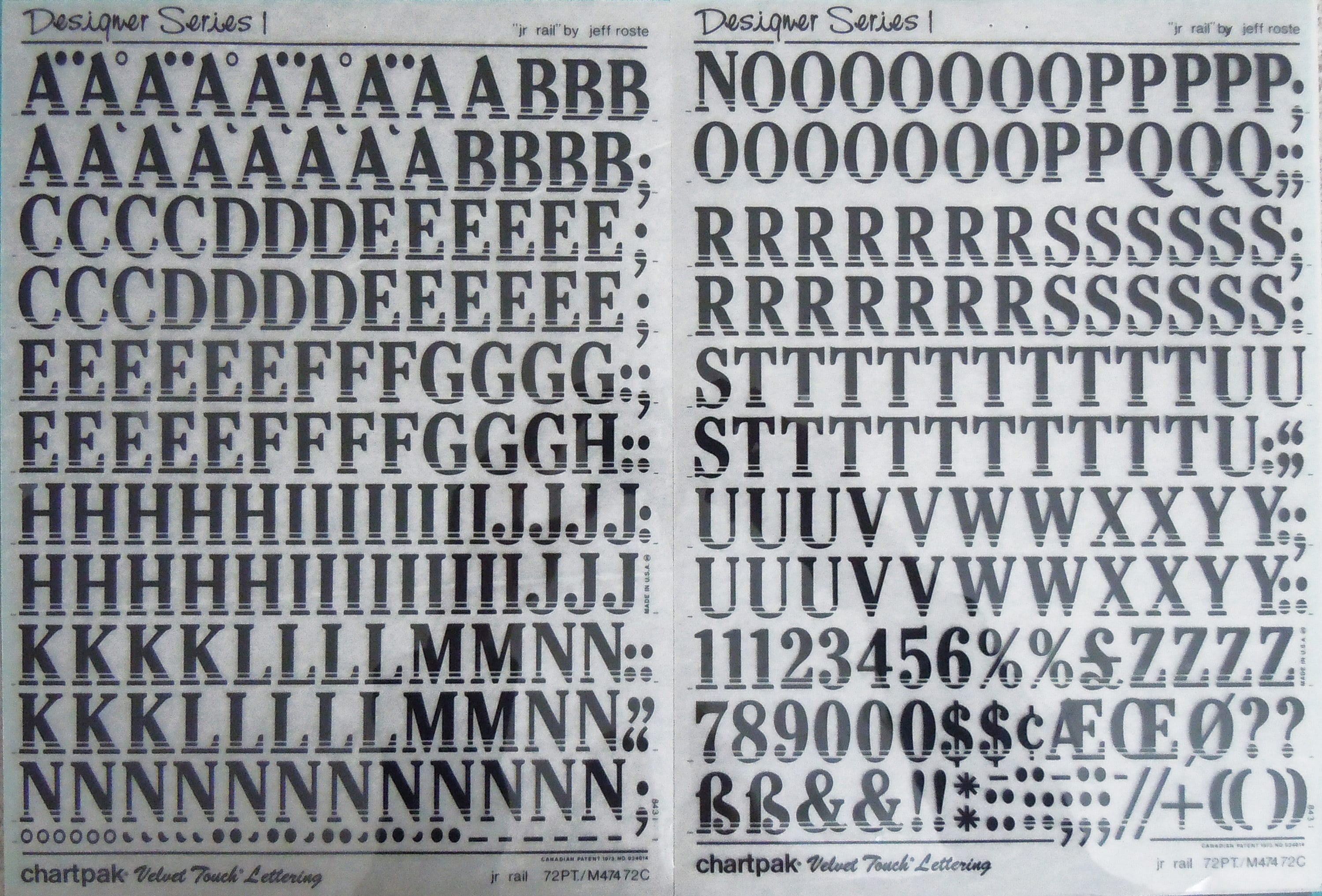 JR RAIL Chartpak Designer Series Rub on Dry Letter Etsy