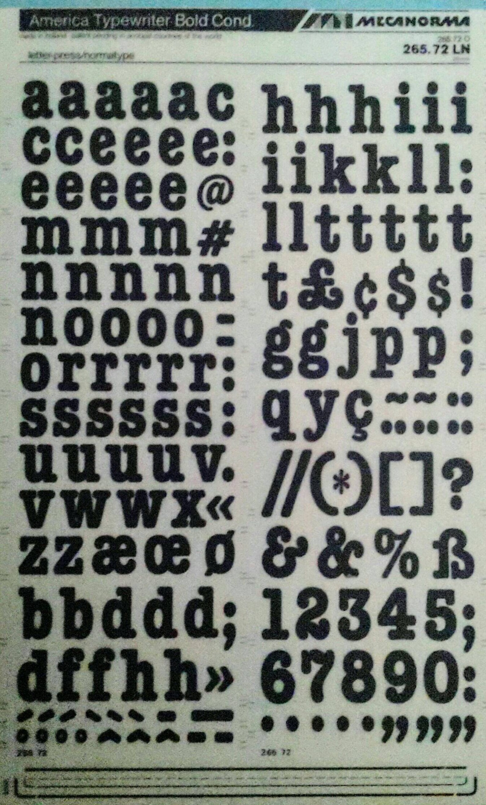 AMERICAN TYPEWRITER BOLD Condensed Mecanorma Letter/number Etsy