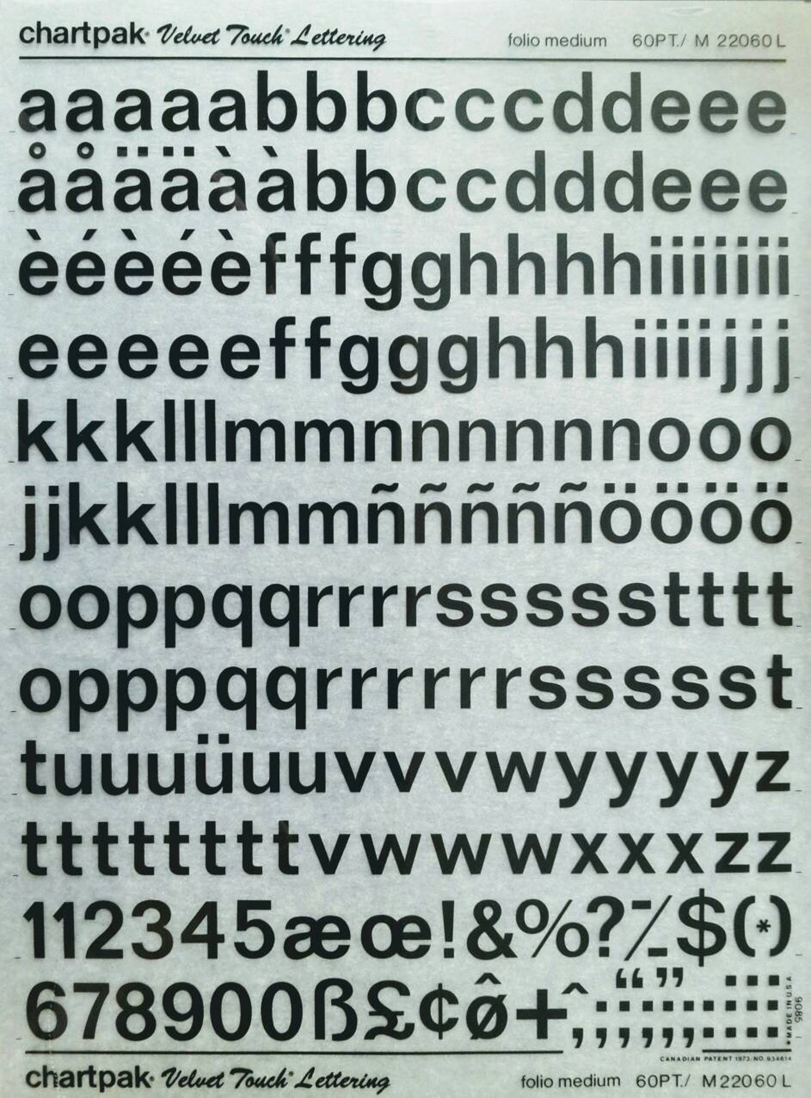 FOLIO MEDIUM Chartpak Letter/number Dry Rub on Transfers ref M220 Etsy