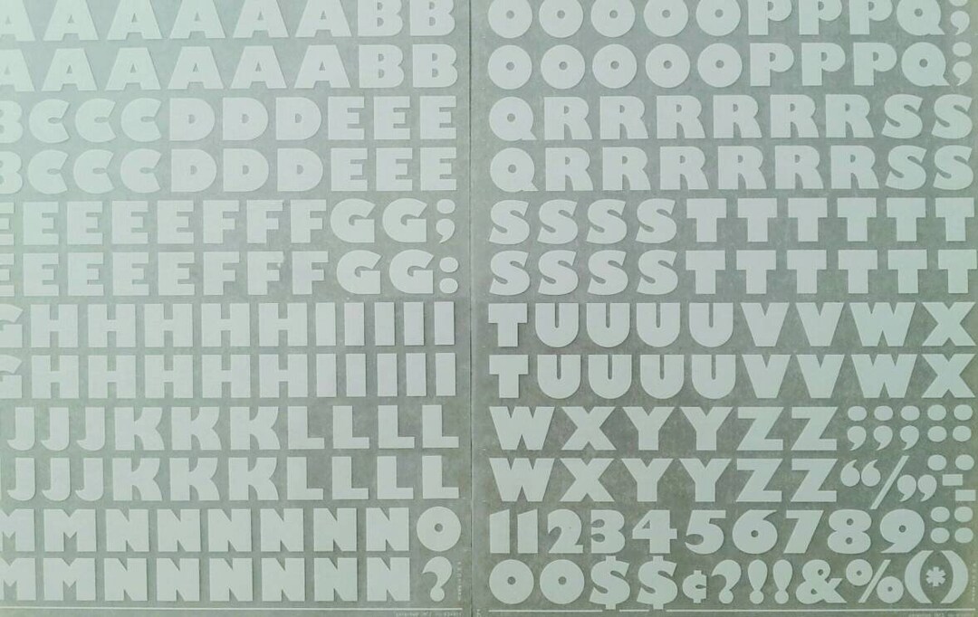 White GILL KAYO Chartpak Instant Rub on Letter Transfers Font choose