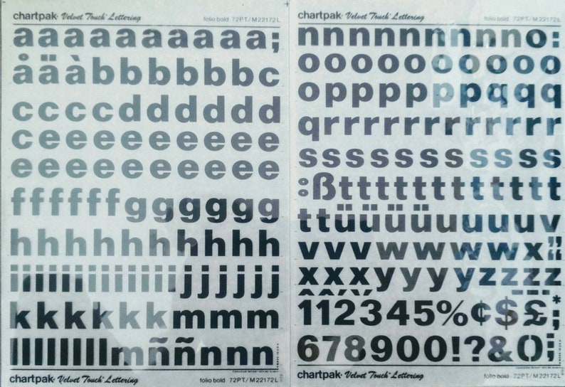 FOLIO BOLD Chartpak Letter/number Dry Rub on Transfers ref Etsy