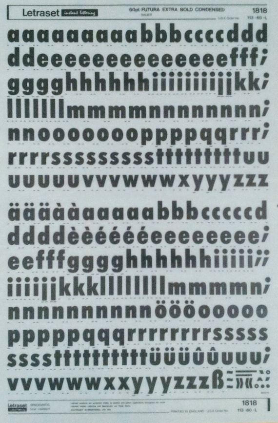 [レア] Oeuvres de Futura FUTURA EXTRA BOLD Condensed (72pt/60pt/48pt/42pt/36pt/28pt/24pt