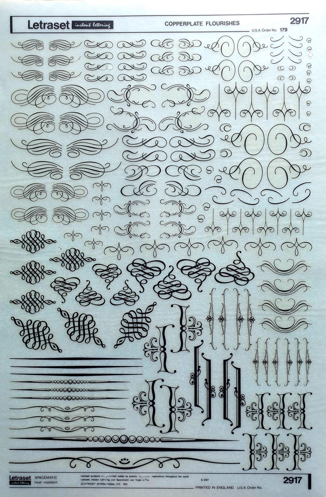 Lot Rare Letraset 5 Feuilles DENBY - Transfers Secs Vintage Pour Scrapbooking Et Graphisme