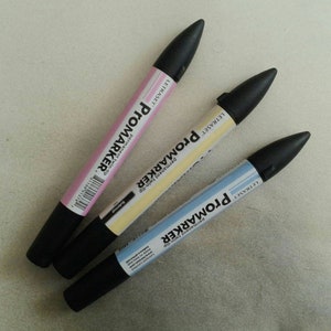 Lot de 3 marqueurs LETRASET / lot de 1 - illustration de tampons A6 / carte - scrapbooking - fabrication de cartes