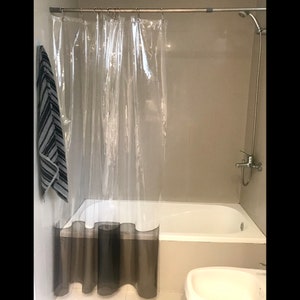 Clear bicolor high quality shower curtain with metal eyelets