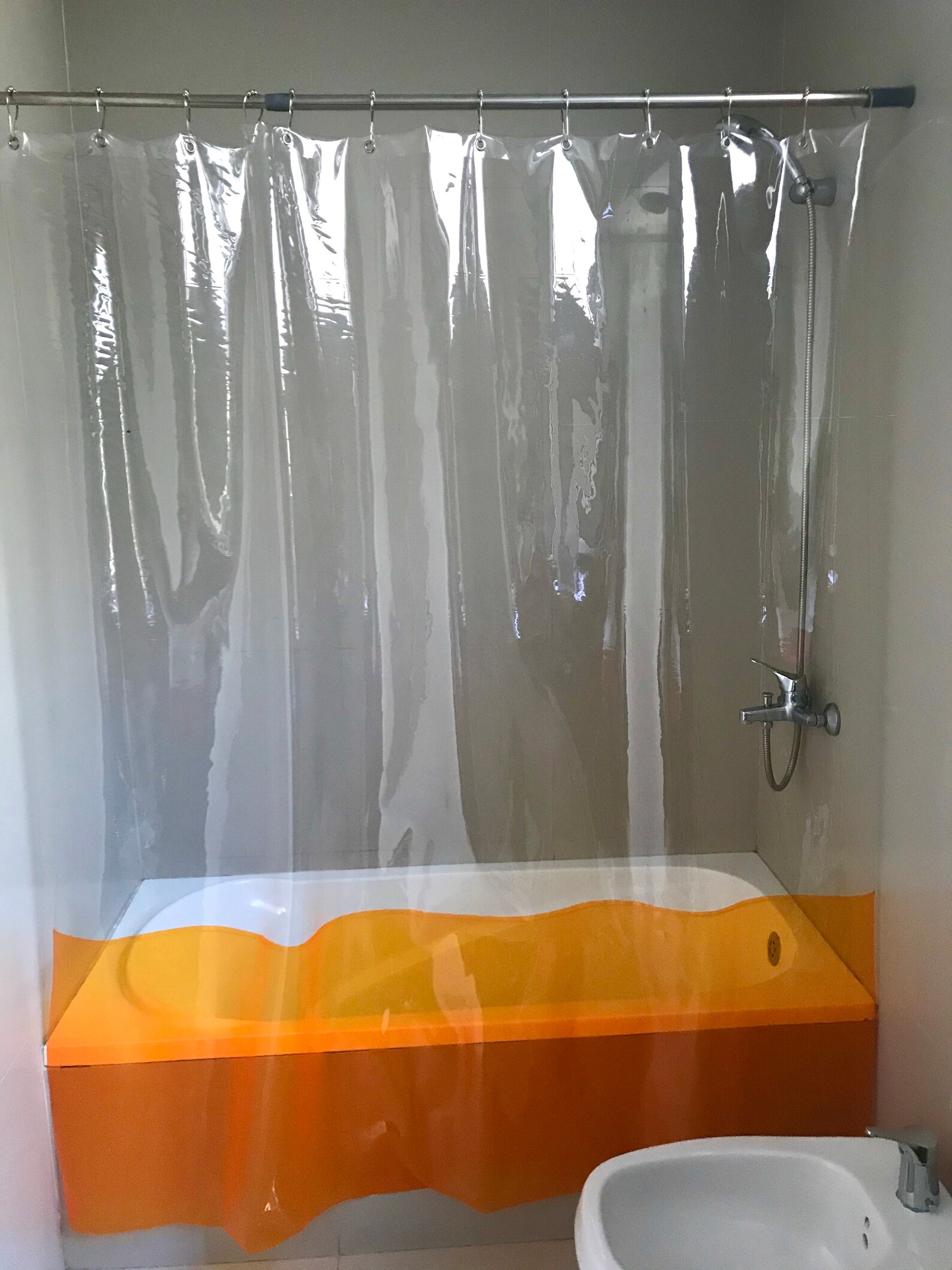 Clear bicolor high quality shower curtain with metal eyelets Etsy