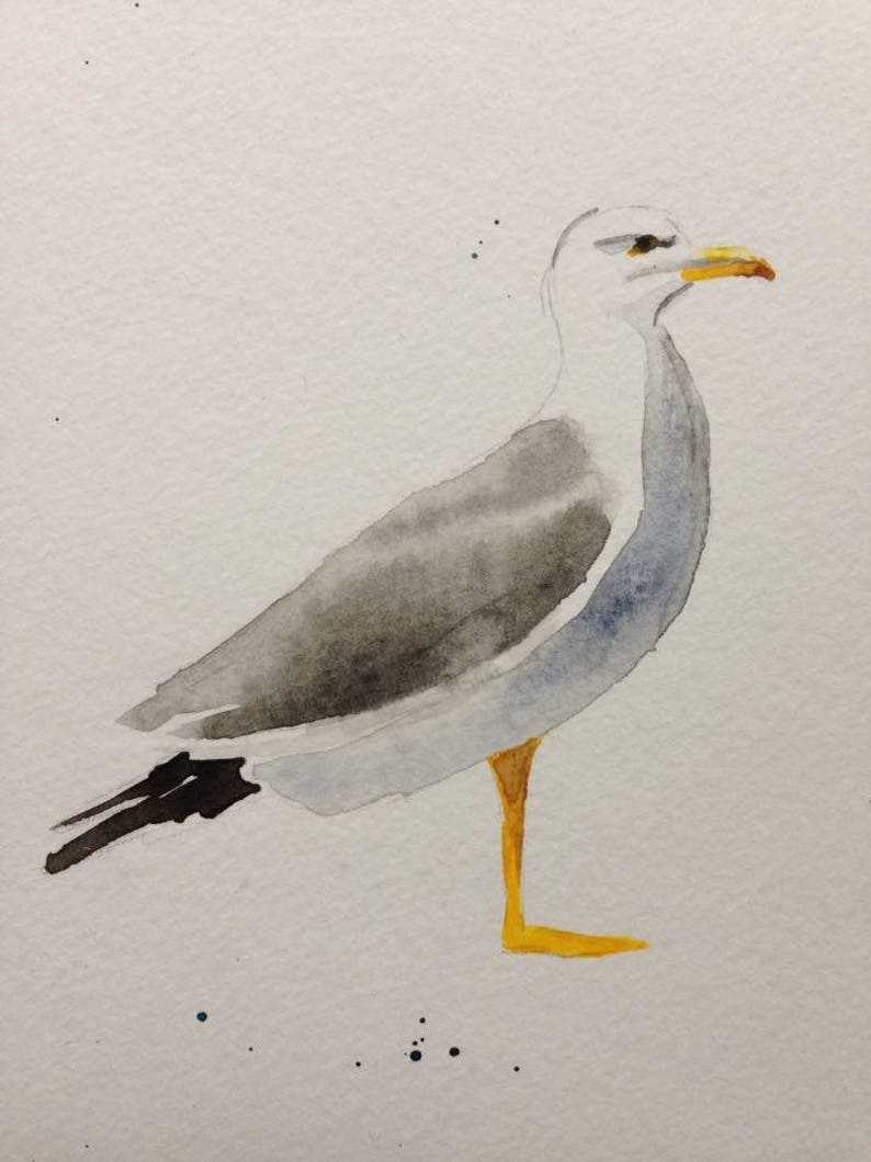 Watercolour Seagull image 1