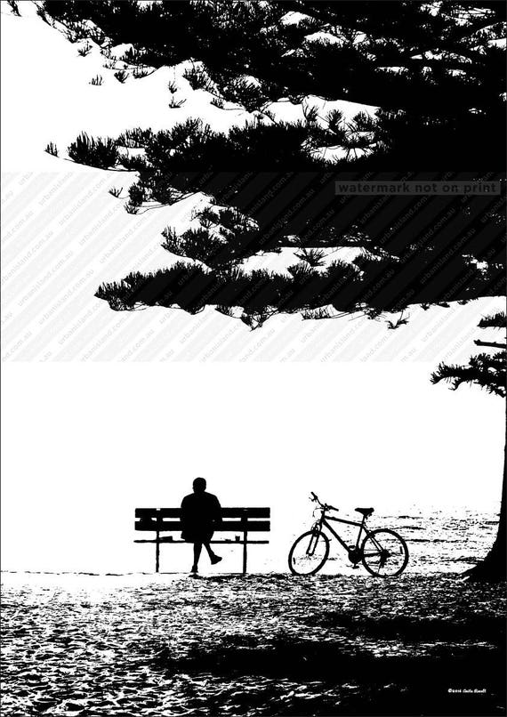 Beach Bench And Bike Etsy