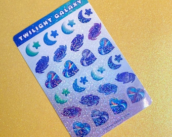 Twilight Galaxy Sticker Sheet - 24 stickers