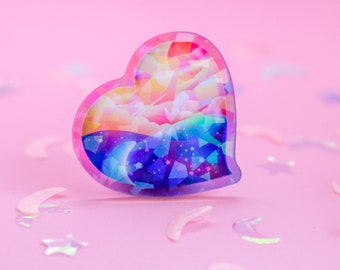 Galaxy Heart Acrylic Pin