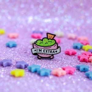 Guac is Extra - Baby Pink Glitter Enamel Pin