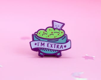 Guac is Extra - Vaporwave Glow in the Dark Enamel Pin